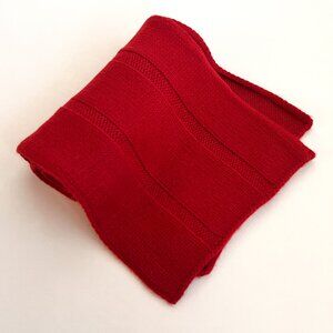 BANANA REPUBLIC 100% Cashmere Rib Knit Red Scarf Holiday 2000